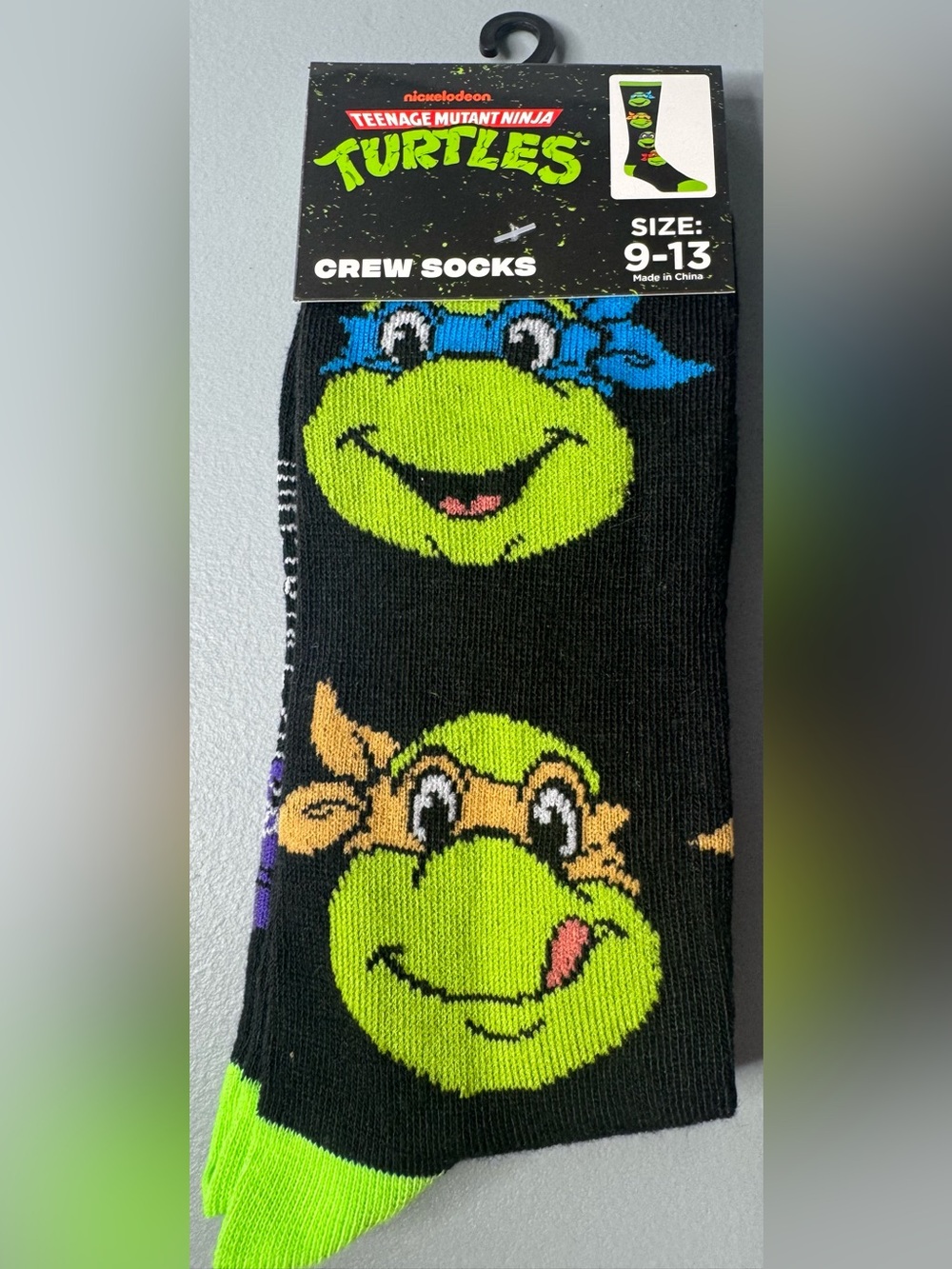 Teenage Mutant Ninja Turtles Crew Socks Donatello Raphael Michealangelo leonard